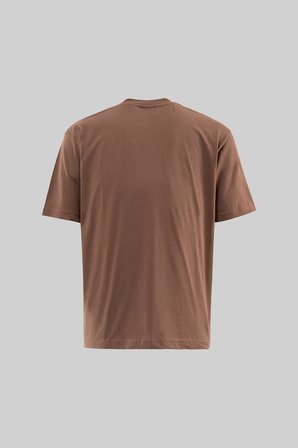 Erkek Basic Relaxed İnce Pamuklu Tişört Kakao