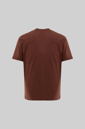 Erkek Basic Relaxed İnce Pamuklu Tişört Çikolata
