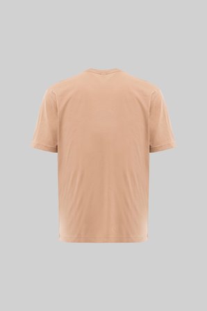 Erkek Basic Relaxed İnce Pamuklu Tişört Vizon