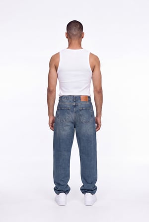 Erkek Baggy Jean Pantolon Mavi