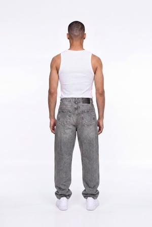 Erkek Baggy Jean Pantolon Gri