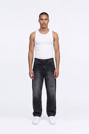 Erkek Baggy Jean Pantolon Siyah