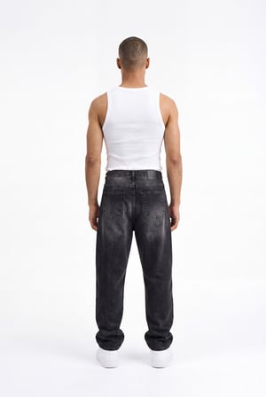 Erkek Baggy Jean Pantolon Siyah