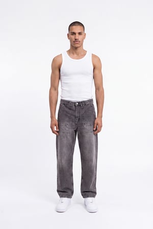 Erkek Baggy Jean Pantolon Siyah