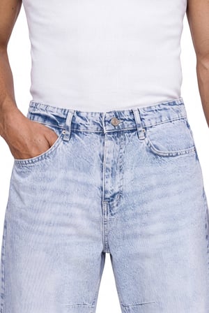 Erkek Relax Baggy Jean Pantolon Mavi
