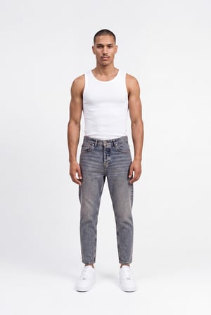 Erkek Boyfriend Yıkamalı Jean Pantolon Mavi
