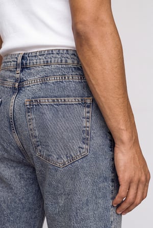 Erkek Boyfriend Yıkamalı Jean Pantolon Mavi