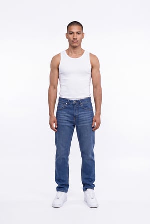 Erkek Regular Fit Jean Pantolon Mavi