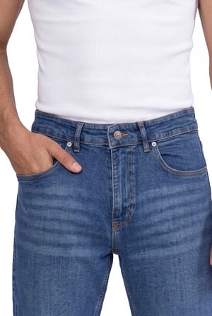 Erkek Regular Fit Jean Pantolon Mavi