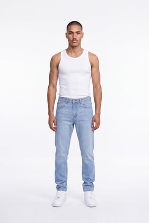 Erkek Regular Fit Jean Pantolon Mavi