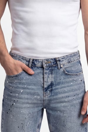 Erkek Boyfriend Yıkamalı Jean Şort Mavi