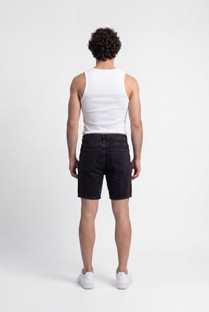 Erkek Boyfriend Jean Şort Siyah
