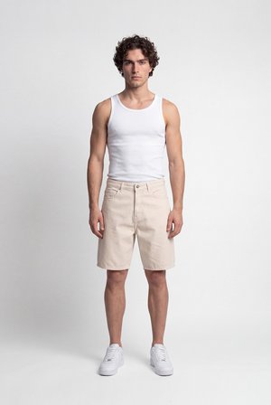 Erkek Boyfriend Basic Jean Şort Ekru