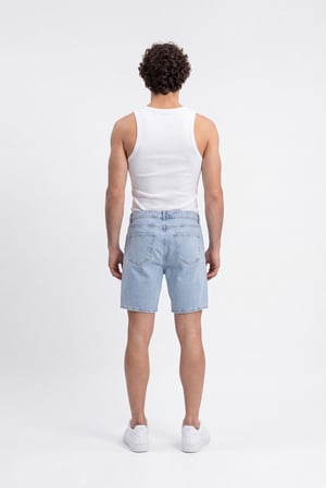 Erkek Boyfriend Basic Jean Şort Mavi