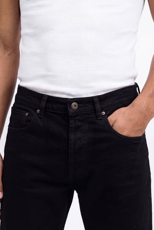 Erkek Regular Fit Jean Pantolon Siyah