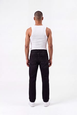 Erkek Regular Fit Yıkamalı Jean Pantolon Siyah