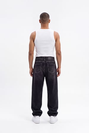 Erkek Relax Baggy Jean Pantolon Siyah