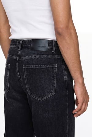 Erkek Relax Baggy Jean Pantolon Siyah