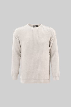 Erkek Selani̇k Örgü Pi̇s Di̇ki̇ş Bi̇si̇klet Yaka Oversize Tri̇ko Taş