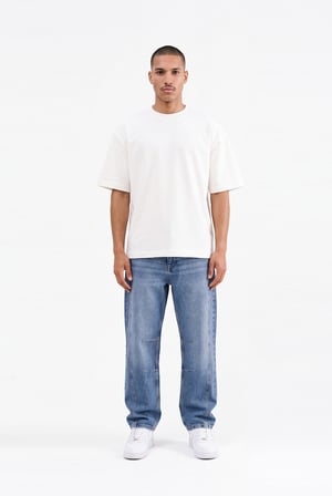 Erkek Relax Baggy Jean Pantolon Mavi