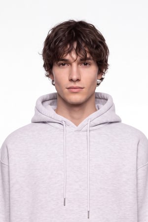 Erkek Oversize Basic Kapüşonlu Sweatshirt Karmelanj