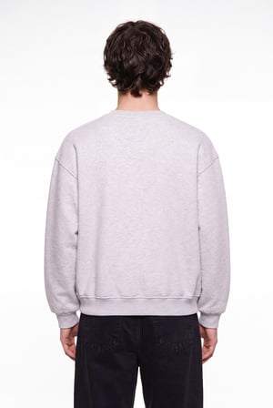 Erkek Basic Bisiklet Yaka Oversize Sweatshirt Karmelanj