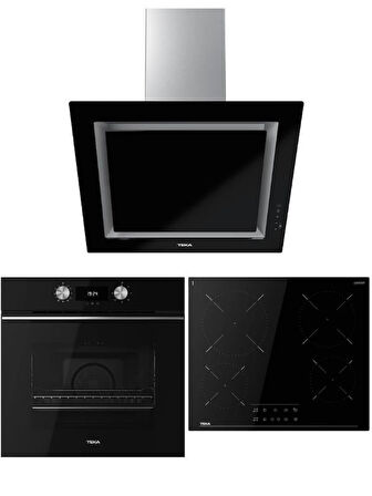 Teka Siyah Ankastre Set (TBC 64010 Ocak/HLB 8400 Fırın/DLV 68660 Davlumbaz)