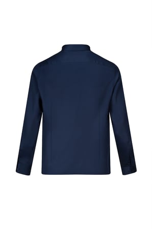 Lacivert Slim Fit Açık İtalyan Yaka Uzun Kollu Saten Gömlek | XXL