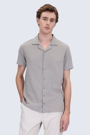 Vizon Regular Fit Apaş Yaka Keten Gömlek | XXL