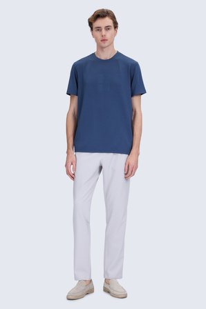 Lacivert Regular Fit Bisiklet Yaka Tişört | M