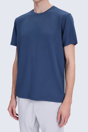 Lacivert Regular Fit Bisiklet Yaka Tişört | M