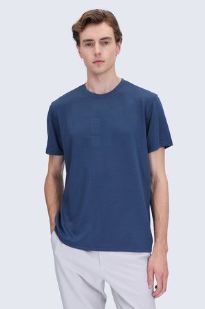 Lacivert Regular Fit Bisiklet Yaka Tişört | XXL