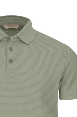 Haki Regular Fit 100% Pamuk Polo Yaka Merserize Tişört | XL