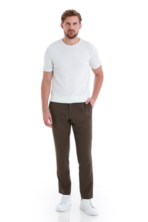 Beyaz Regular Fit Bisiklet Yaka Rayon Tişört | XXL