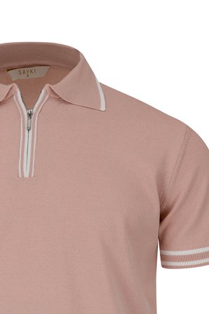 Gül Kurusu Regular Fit Polo Yaka Rayon Tişört | M