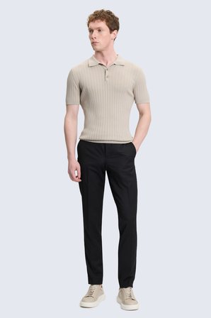 Bej Regular Fit Polo Yaka Rayon Tişört | M