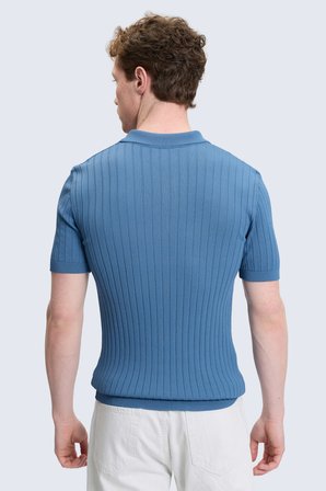 indigo Regular Fit Polo Yaka Rayon Tişört | XXL