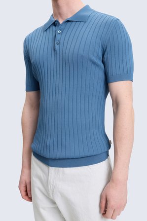 indigo Regular Fit Polo Yaka Rayon Tişört | XXL