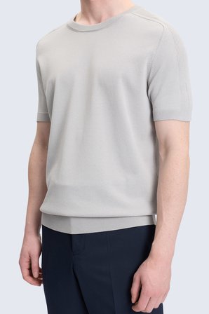 Gri Regular Fit Bisiklet Yaka Rayon Tişört | M