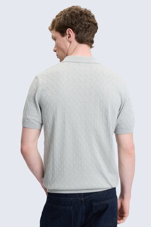Gri Regular Fit Polo Yaka Pamuklu Tişört | XL