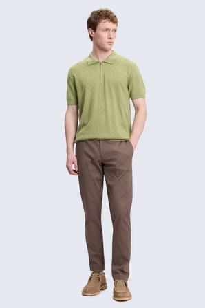 Haki Regular Fit Polo Yaka Pamuklu Tişört | L