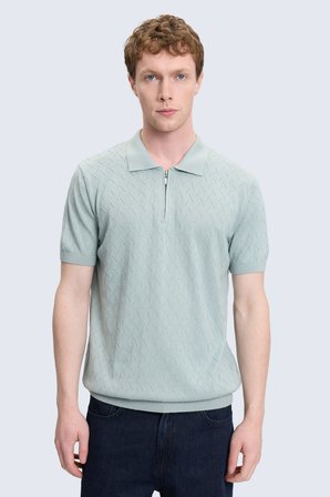 Yeşil Regular Fit Polo Yaka Pamuklu Tişört | M