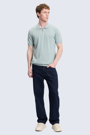 Yeşil Regular Fit Polo Yaka Pamuklu Tişört | M