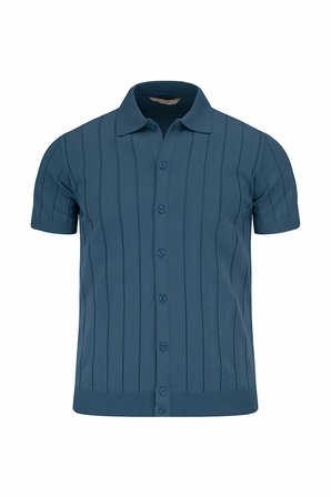 Lacivert Regular Fit Polo Yaka Düğmeli Tişört | L