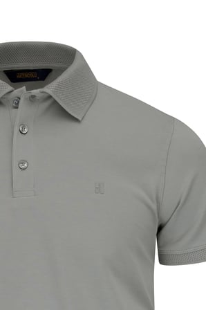 Gri Regular Fit Polo Yaka Pamuklu Tişört | S