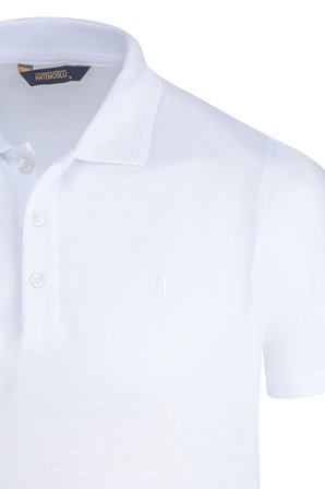 Beyaz Regular Fit 100% Pamuk Polo Yaka Tişört | L