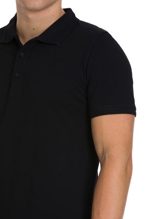 Siyah Regular Fit 100% Pamuk Polo Yaka Tişört | XXL