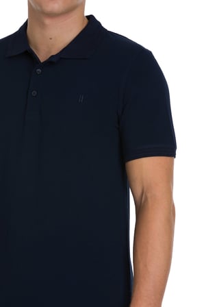 Lacivert Regular Fit 100% Pamuk Polo Yaka Tişört | S