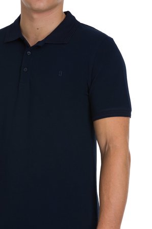 Lacivert Regular Fit 100% Pamuk Polo Yaka Tişört | XXL