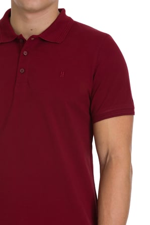 Bordo Regular Fit 100% Pamuk Polo Yaka Tişört | L